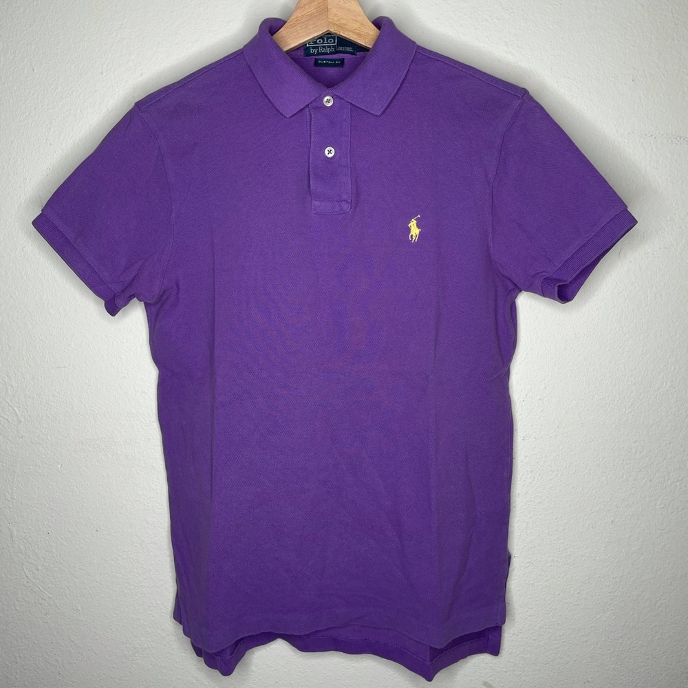 Ralph Lauren Men's Custom-Fit Mesh Polo (Purple)